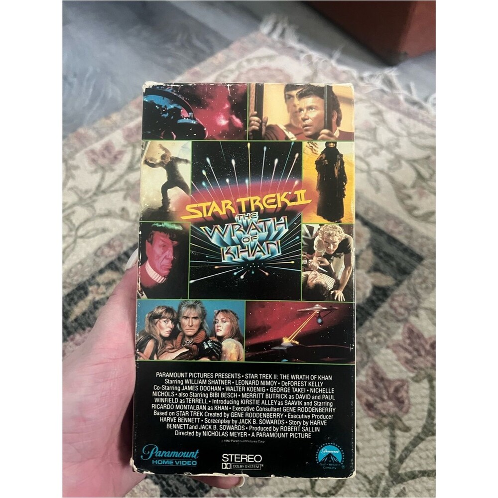 Star Trek II: The Wrath of Khan VHS Tape - Retro Multi-Color Cover